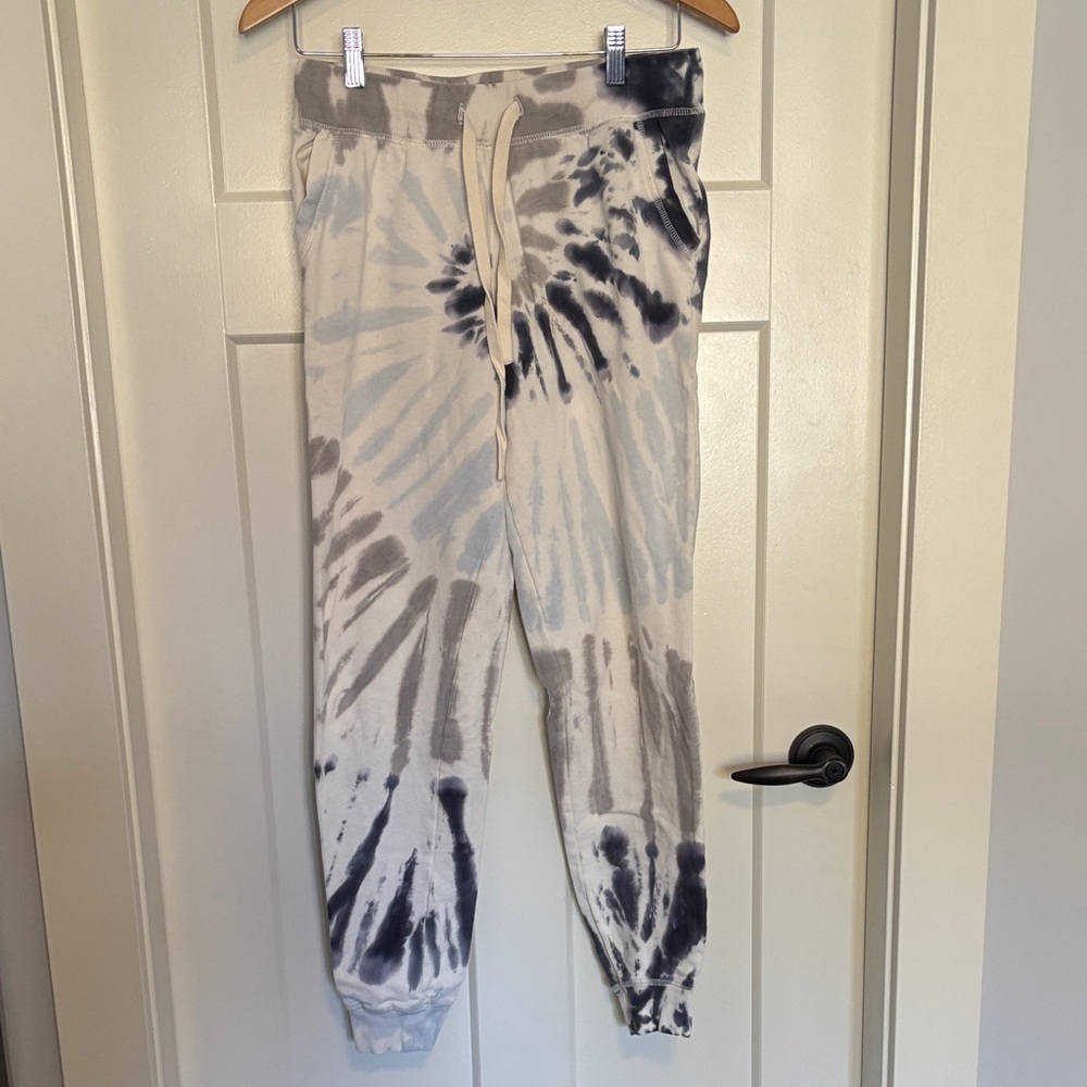 Z Supply Tie-Dye Track Pants - Gray and Cream